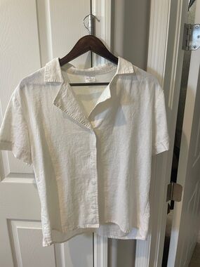 Casual White Button-Down Shirt